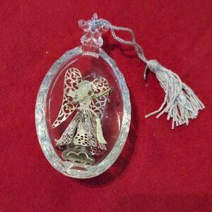Vintage Lenox Silver Angel Ornament with Tassel
